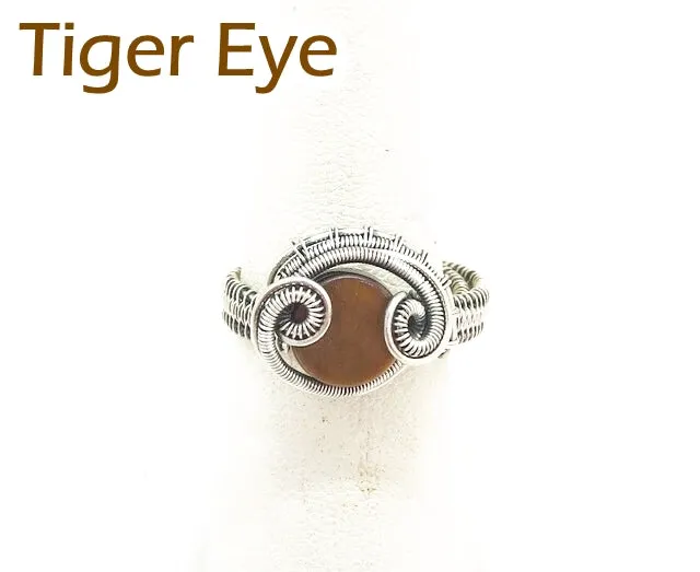 Adjustable Woven Sterling Silver Ring with Custom Gemstone; "Coriolis"