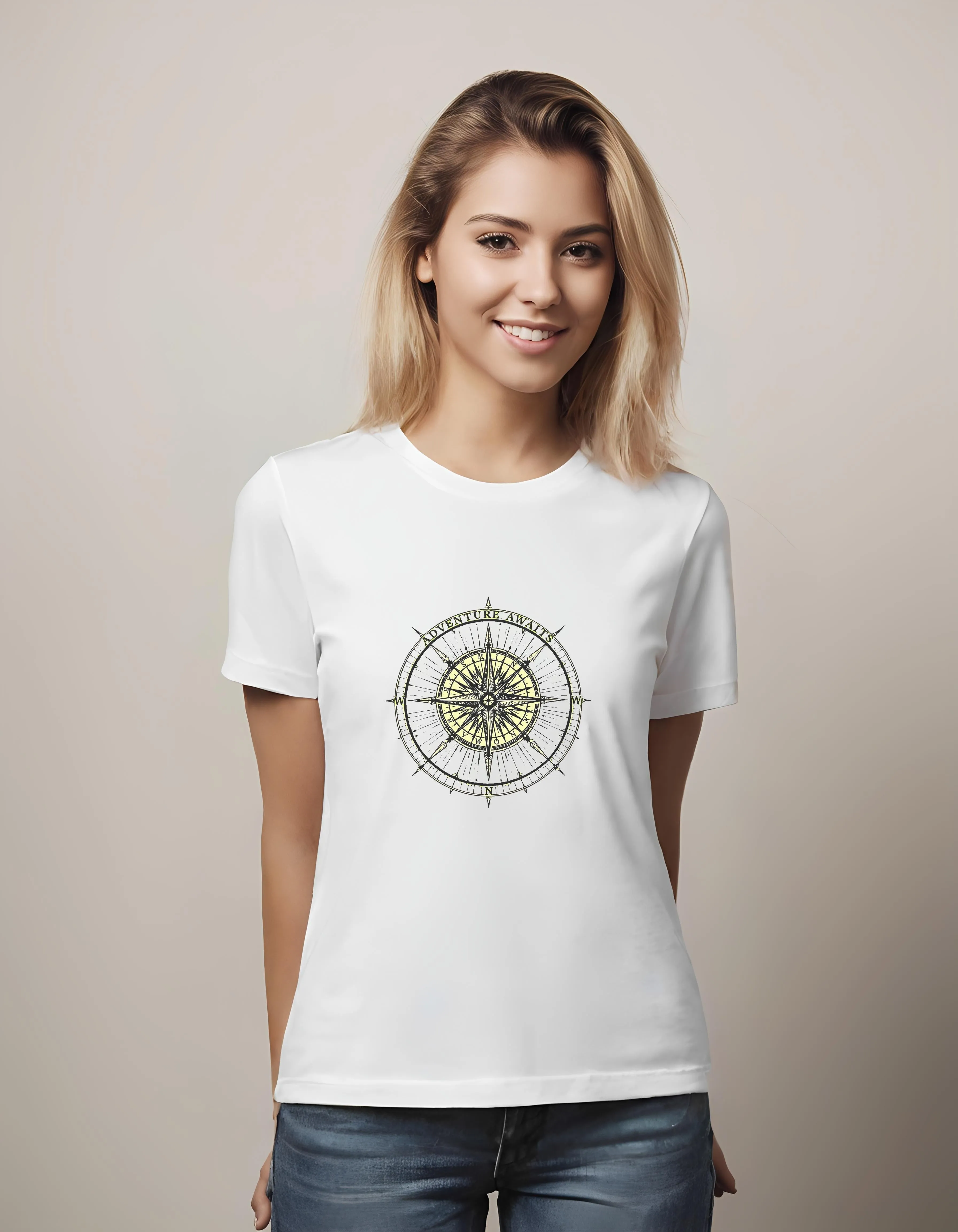 Adventure Awaits Compass Design | Classic T-Shirt (Unisex)