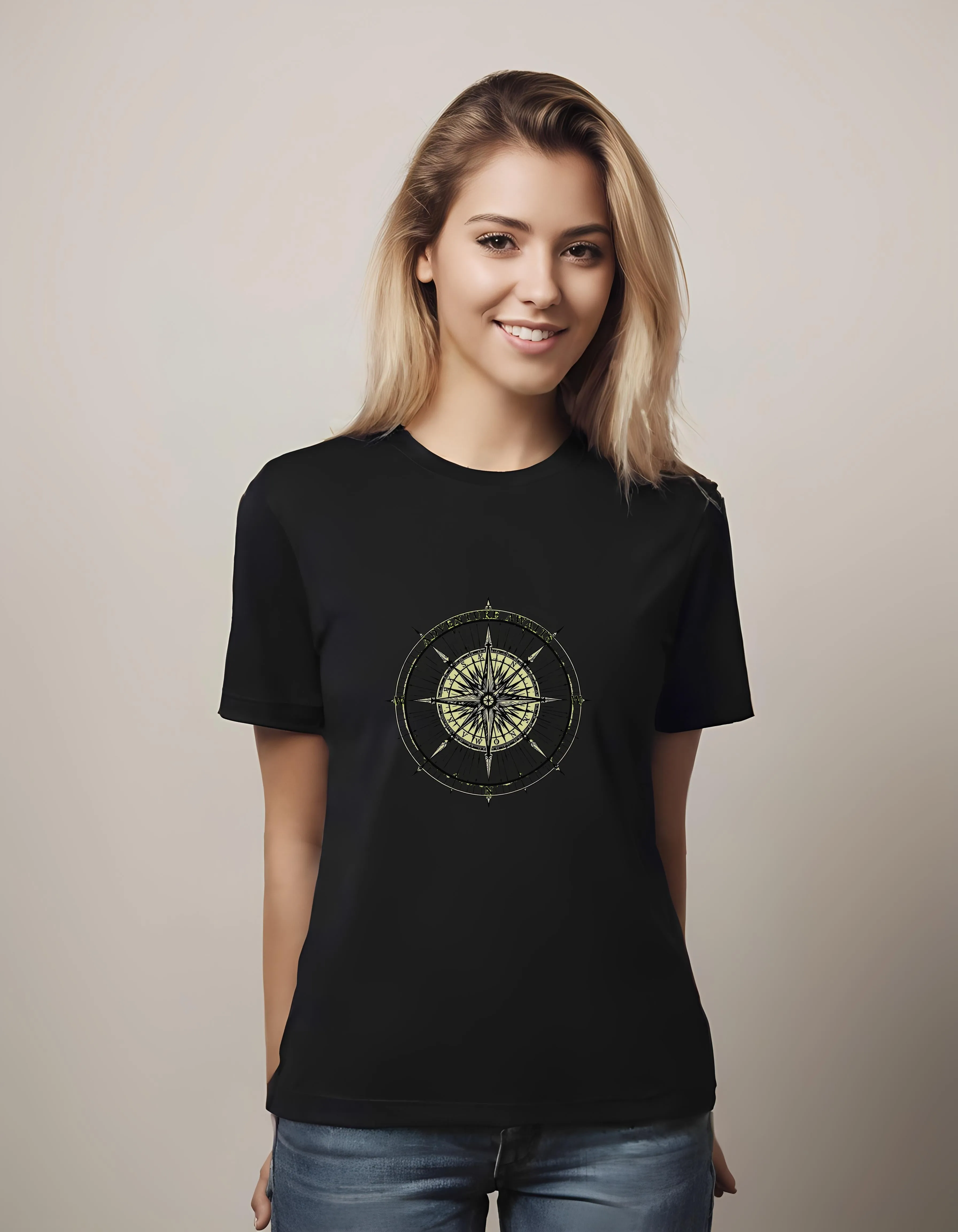 Adventure Awaits Compass Design | Classic T-Shirt (Unisex)