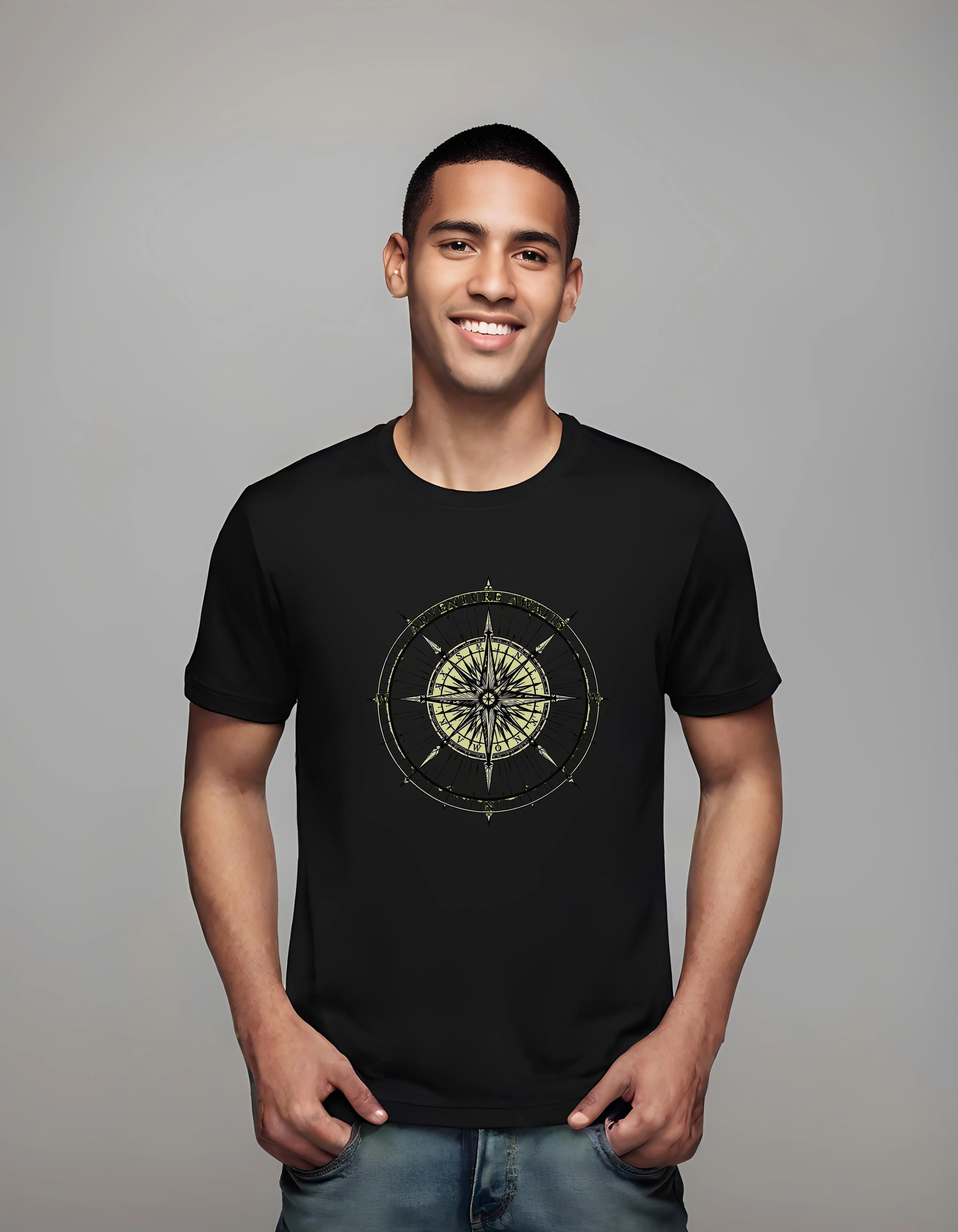 Adventure Awaits Compass Design | Classic T-Shirt (Unisex)