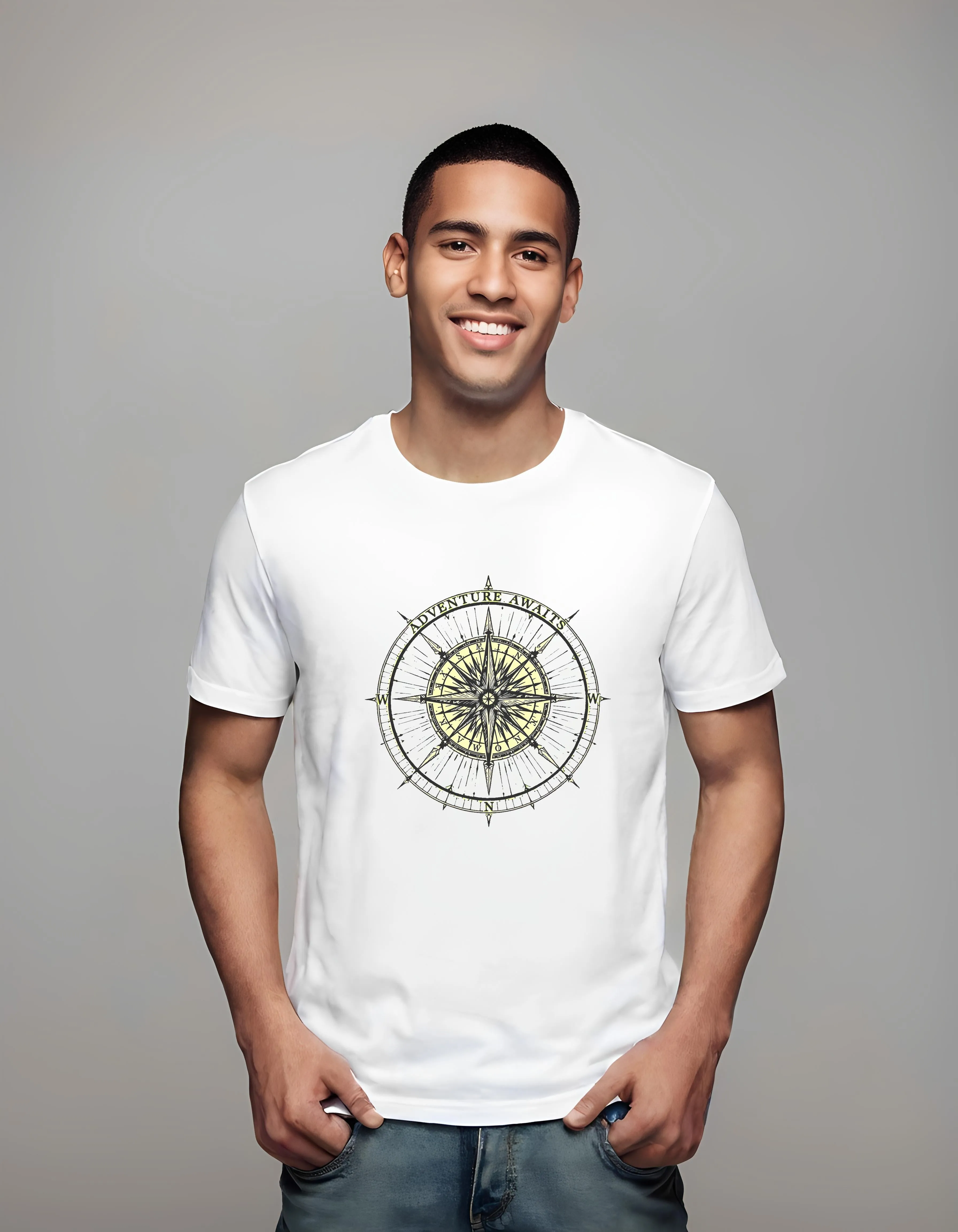 Adventure Awaits Compass Design | Classic T-Shirt (Unisex)