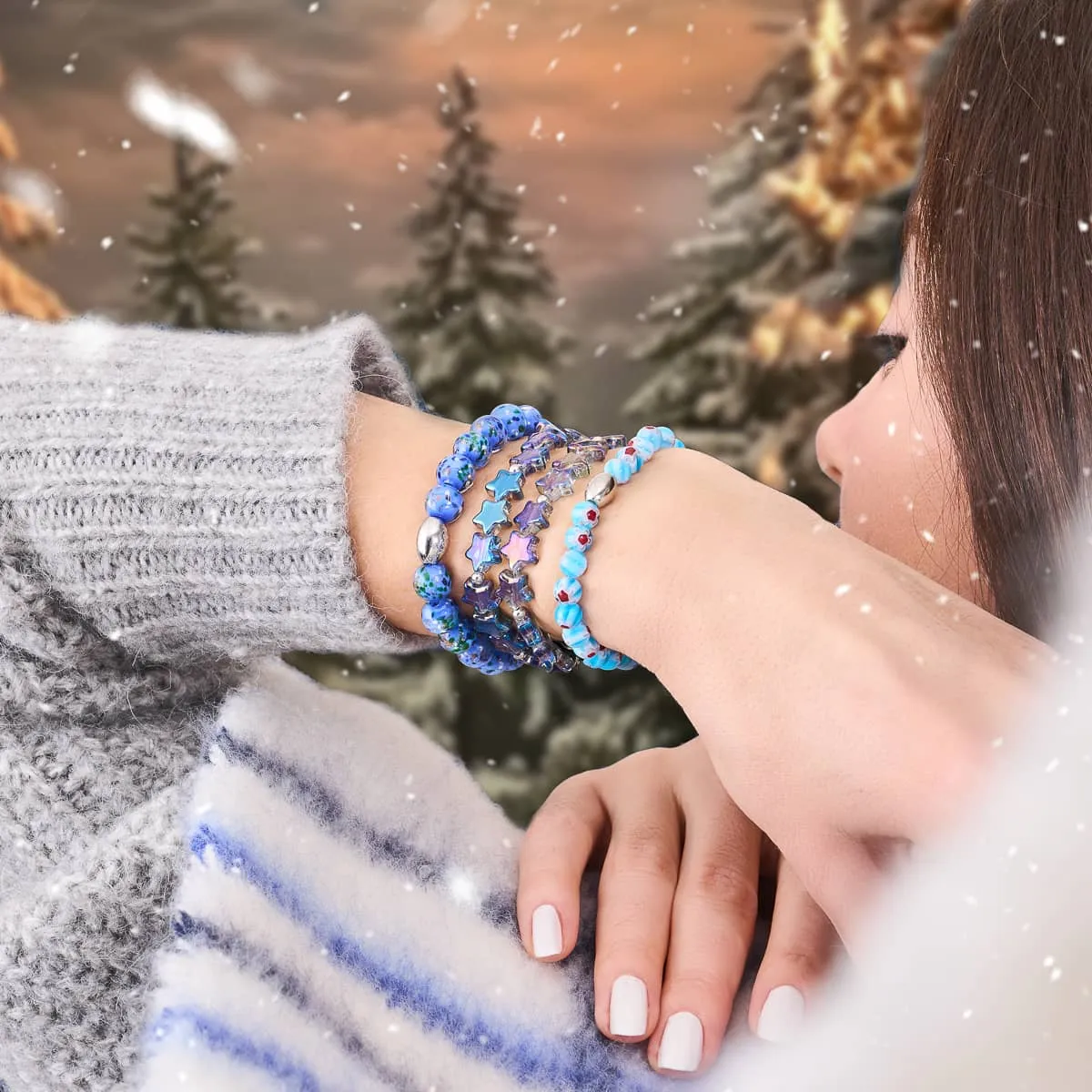 Alpine Bloom | .925 Sterling Silver | Millefiori Bracelet