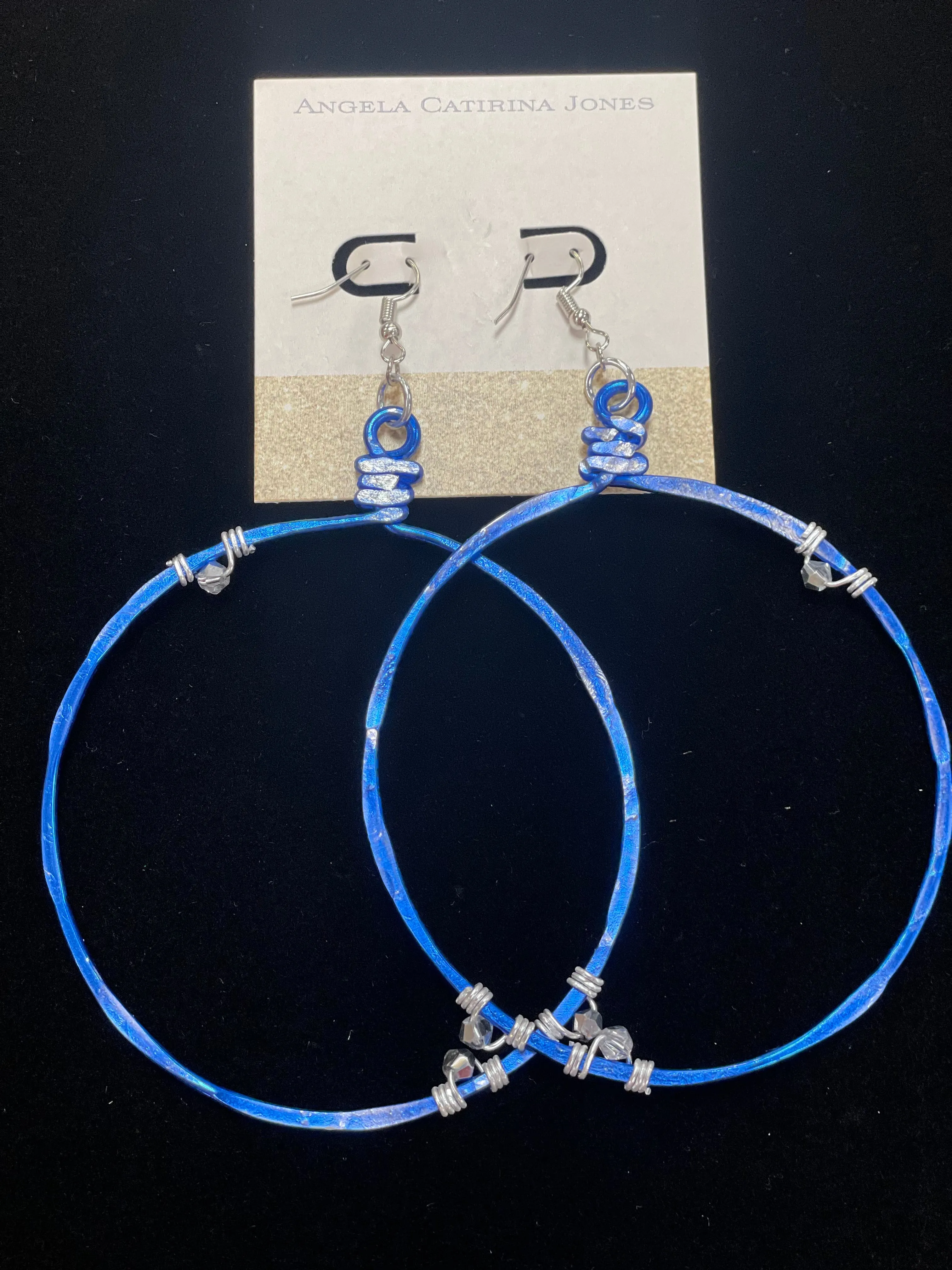 Angela Catirina Jones Large Hoops Earrings with Wired Beads