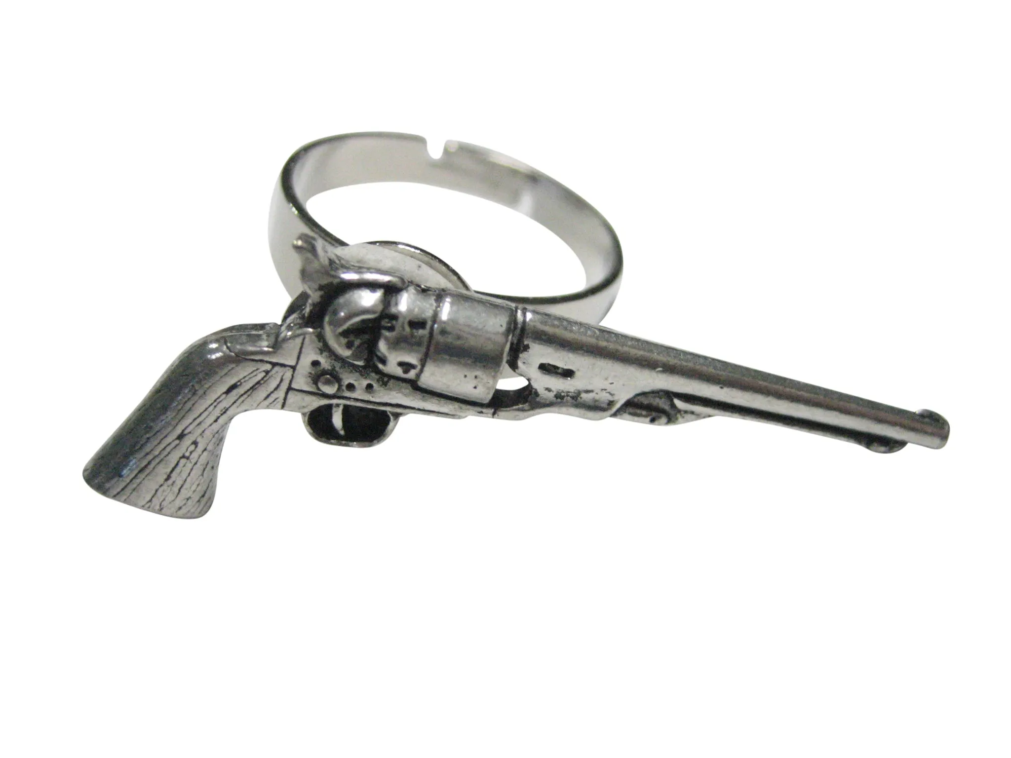 Antique Revolver Pistol Gun Adjustable Size Fashion Ring