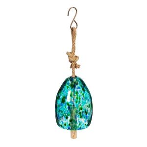 Art Glass Speckle Turquoise Bell Chime,2wc1823