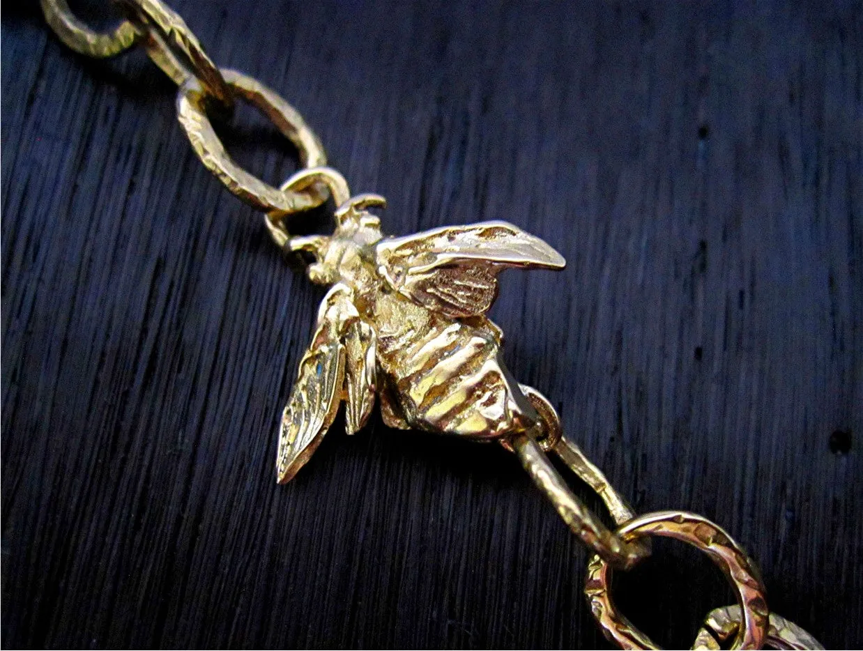 Artisan Bee Jewelry Link in Gold Bronze (one)