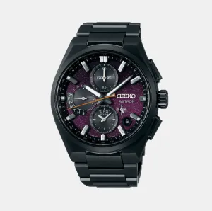 Astron Yozakura Cherry Blossom by Night - Limited Edition Men Solar Purple Dial Chronograph Stainless Steel Watch SSH171J1