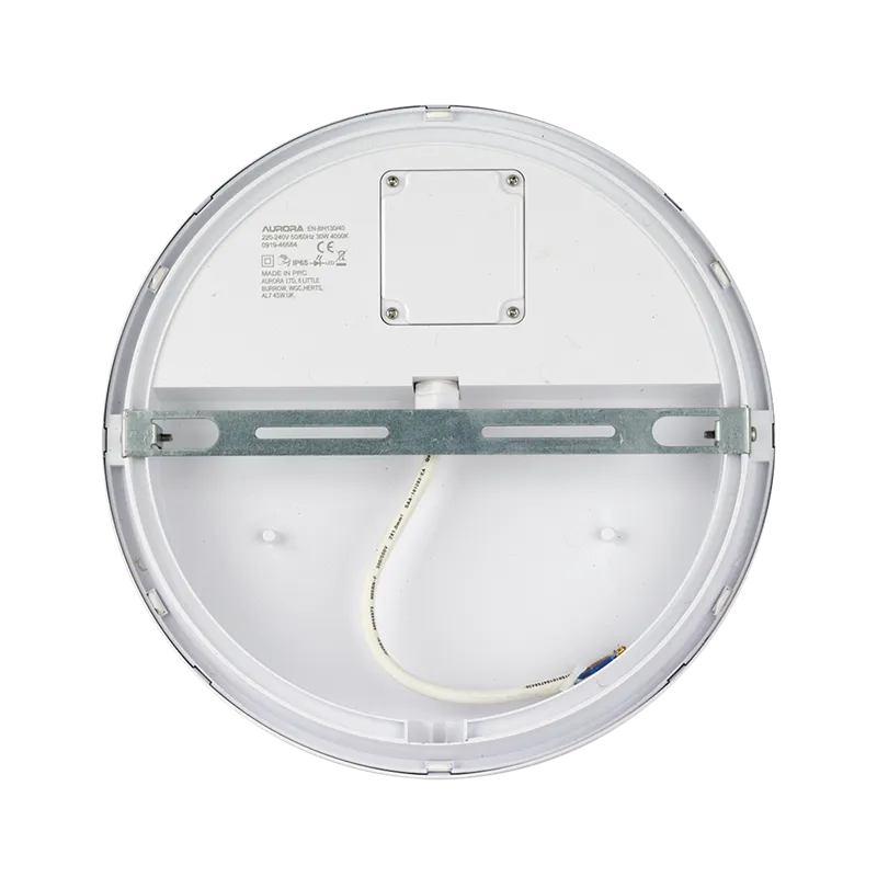 Aurora Utilite EN-BH130/40 220-240V 30W IP65 2800lm IK06 Polycarbonate Round LED Bulkhead White 4000K