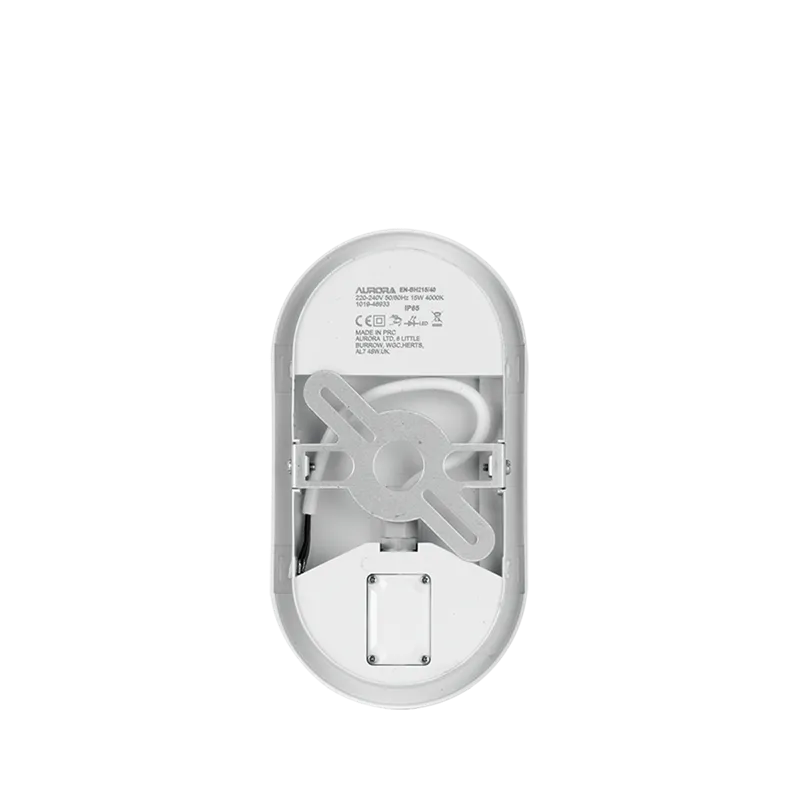 Aurora Utilite EN-BH215/40 220-240V 15W IP65 1655lm IK06 Polycarbonate Oval LED Bulkhead White 4000K