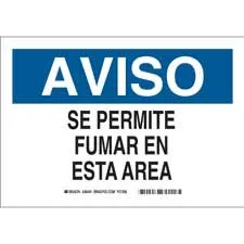 AVISO Se Permite Fumar En Esta Area Sign/ Buy Online