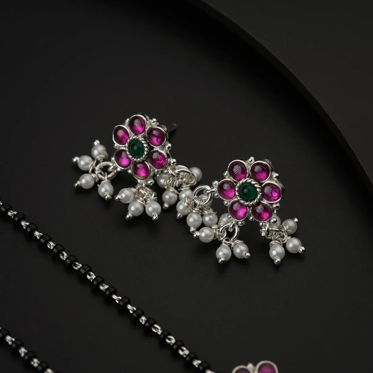 Bageecha pink kudi mangalsutra set