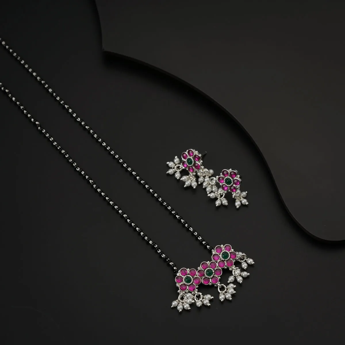 Bageecha pink kudi mangalsutra set