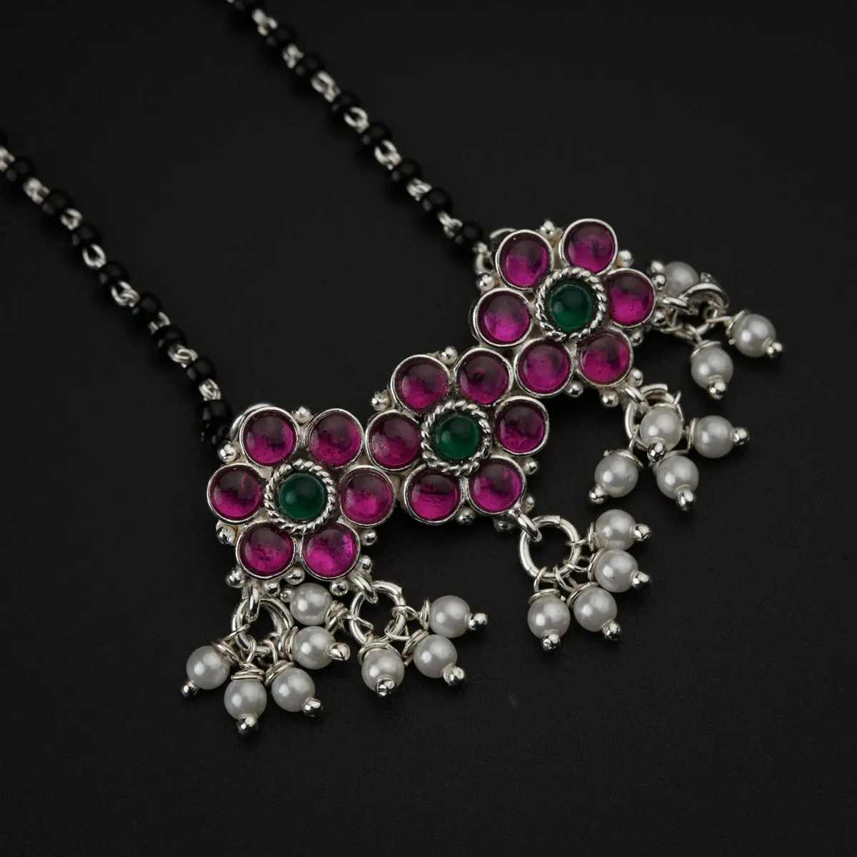 Bageecha pink kudi mangalsutra set