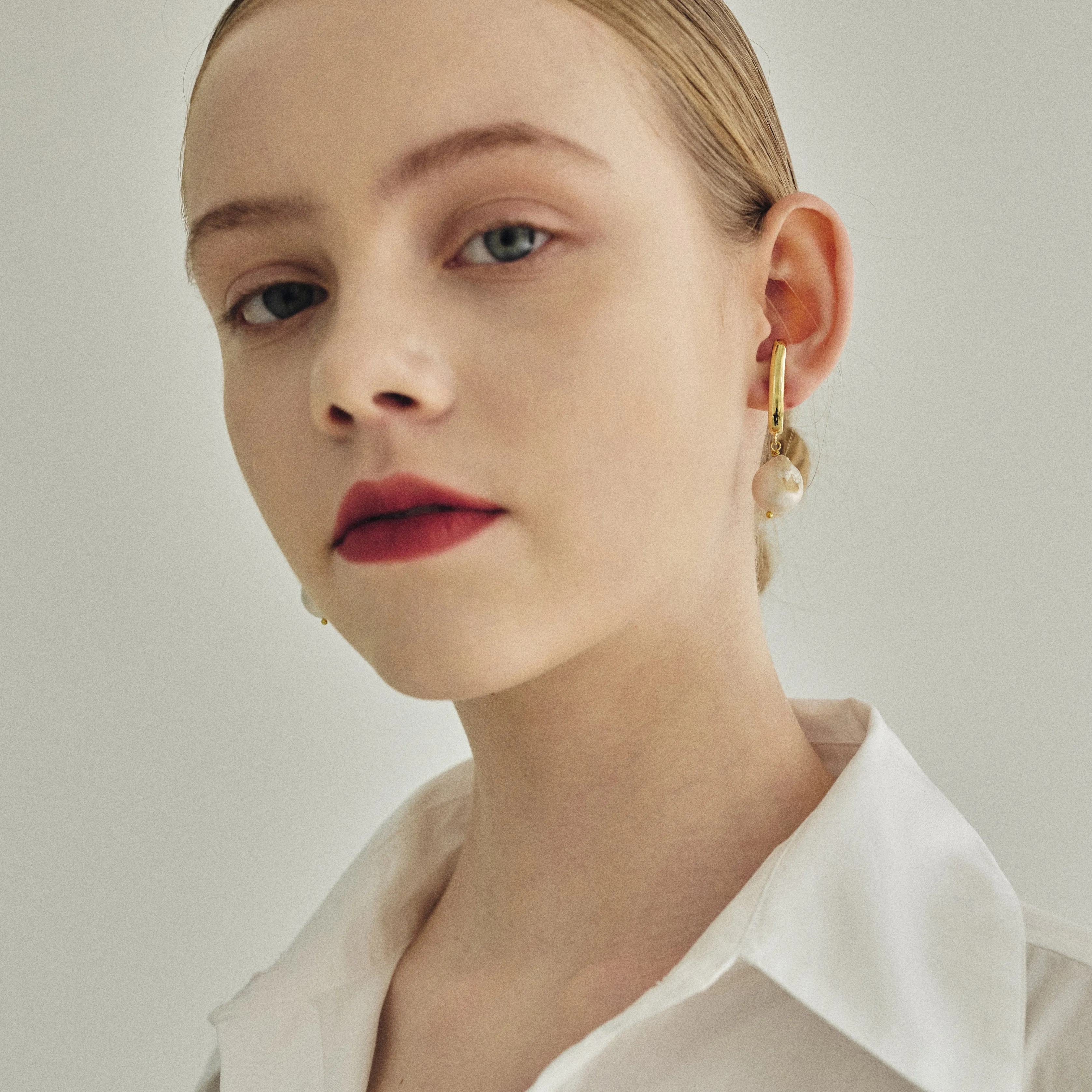 Baroque Pearl Loop Earrings