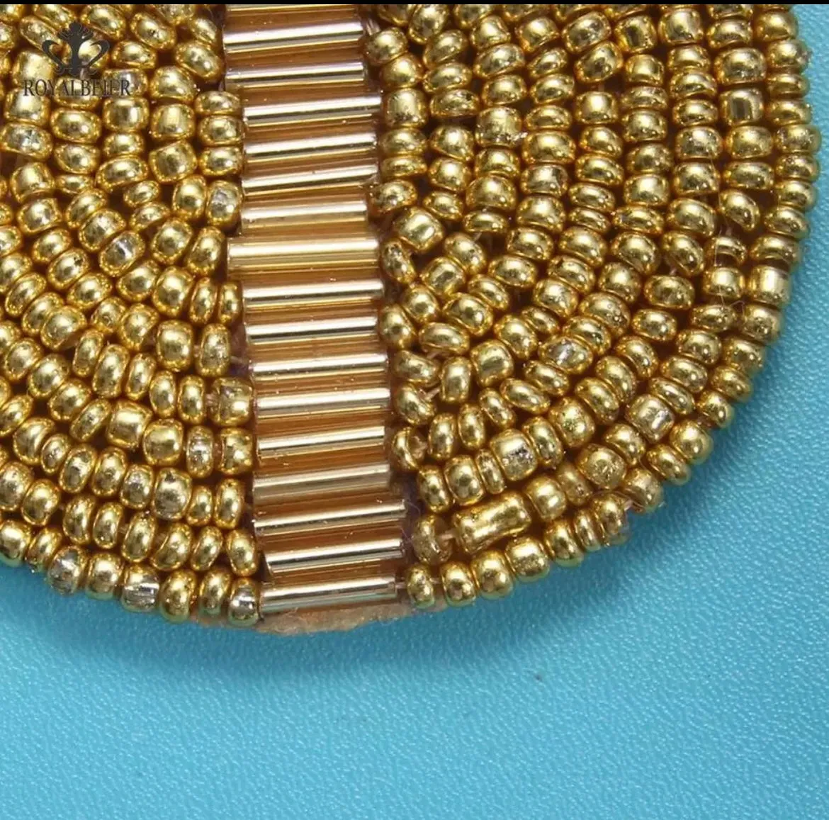 Beaded Gold Hoops