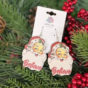 Believe Santa Earrings