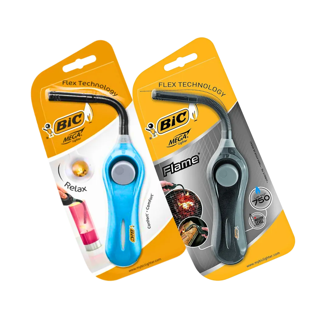 BIC Mega Lighter & Flex Multi-Purpose BBQ Barbecue Candle Outdoor Smoking