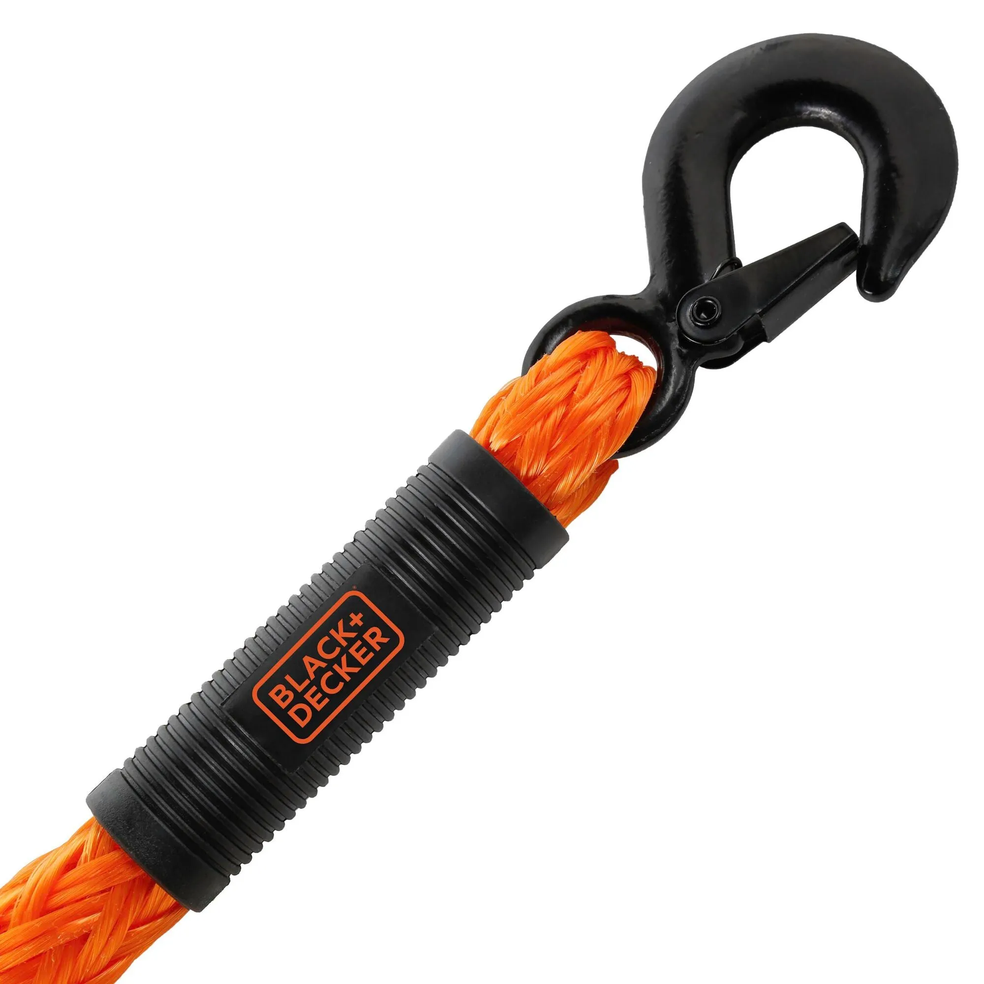 Black/Orange 14' Tow Rope With Grip Handles & G-Clip Hooks