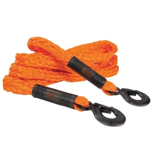Black/Orange 14' Tow Rope With Grip Handles & G-Clip Hooks