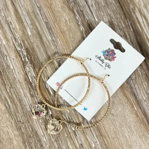 Bling Around the Heart Dangle Earrings - Clear