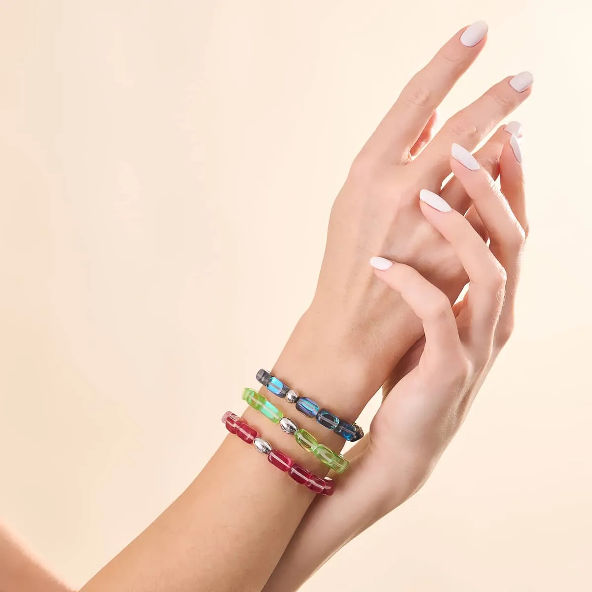 Blood Moon | .925 Sterling Silver | Galaxy Glass Pebble Bracelet