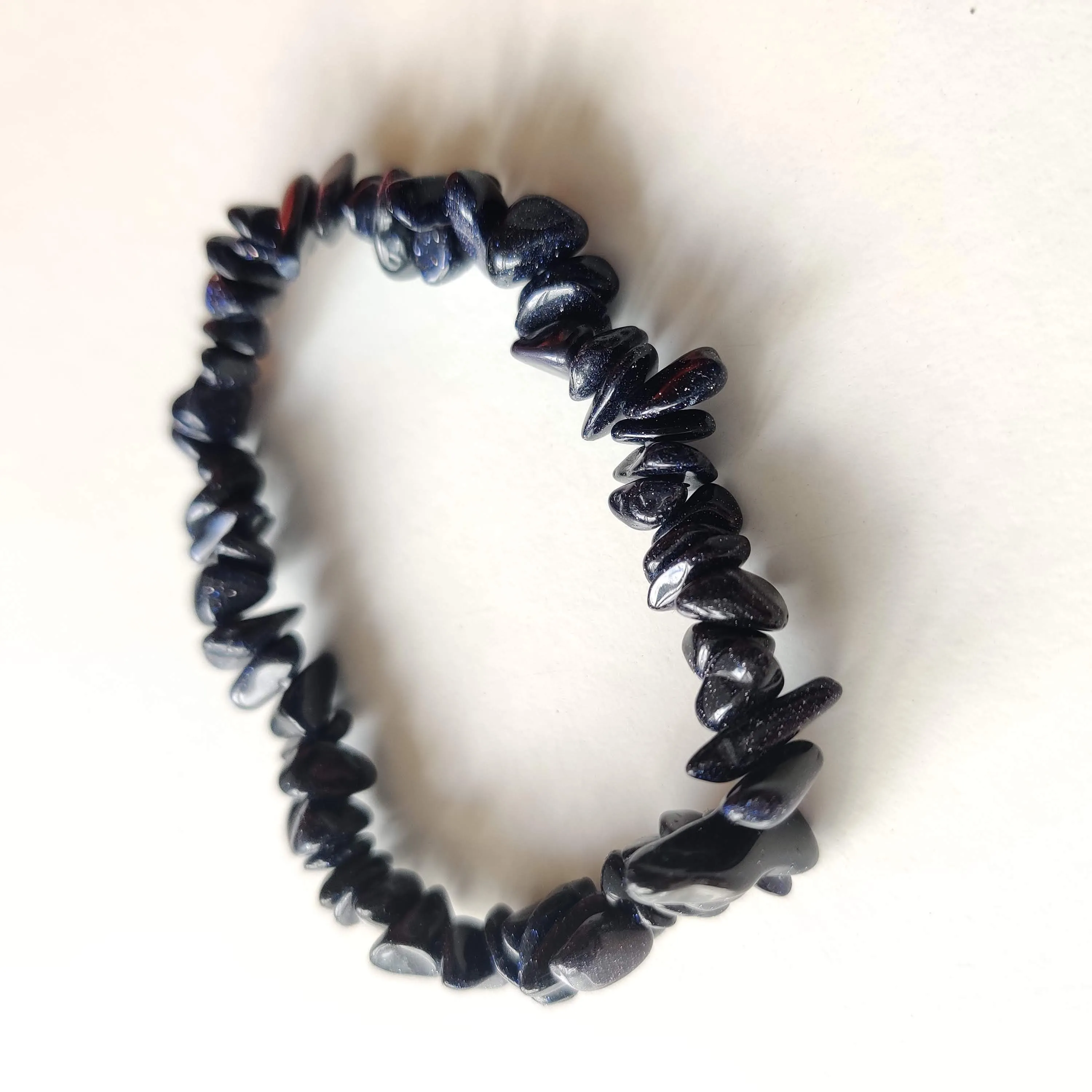 Blue Goldstone Chip Crystal Bracelet