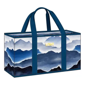 Blue Gradient Ink Wash Large Utility Tote Serene and Practical Design