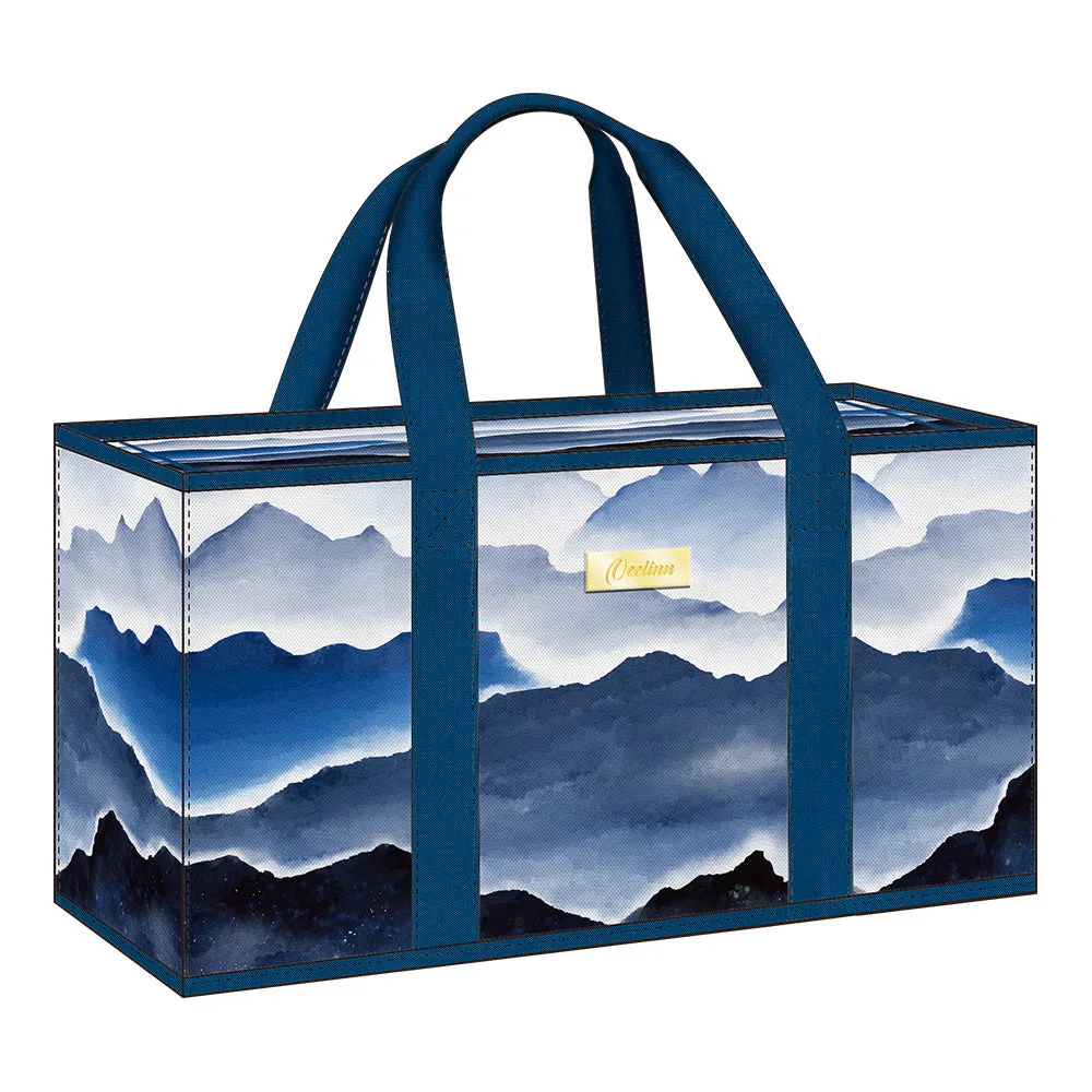 Blue Gradient Ink Wash Large Utility Tote Serene and Practical Design