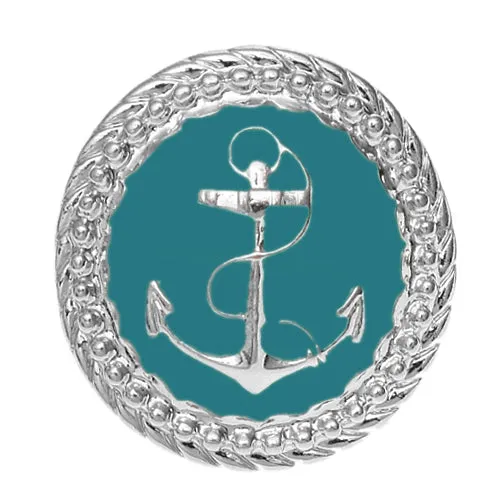 Blue Large Anchor Adjustable Statement Ring