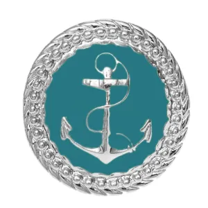 Blue Large Anchor Adjustable Statement Ring
