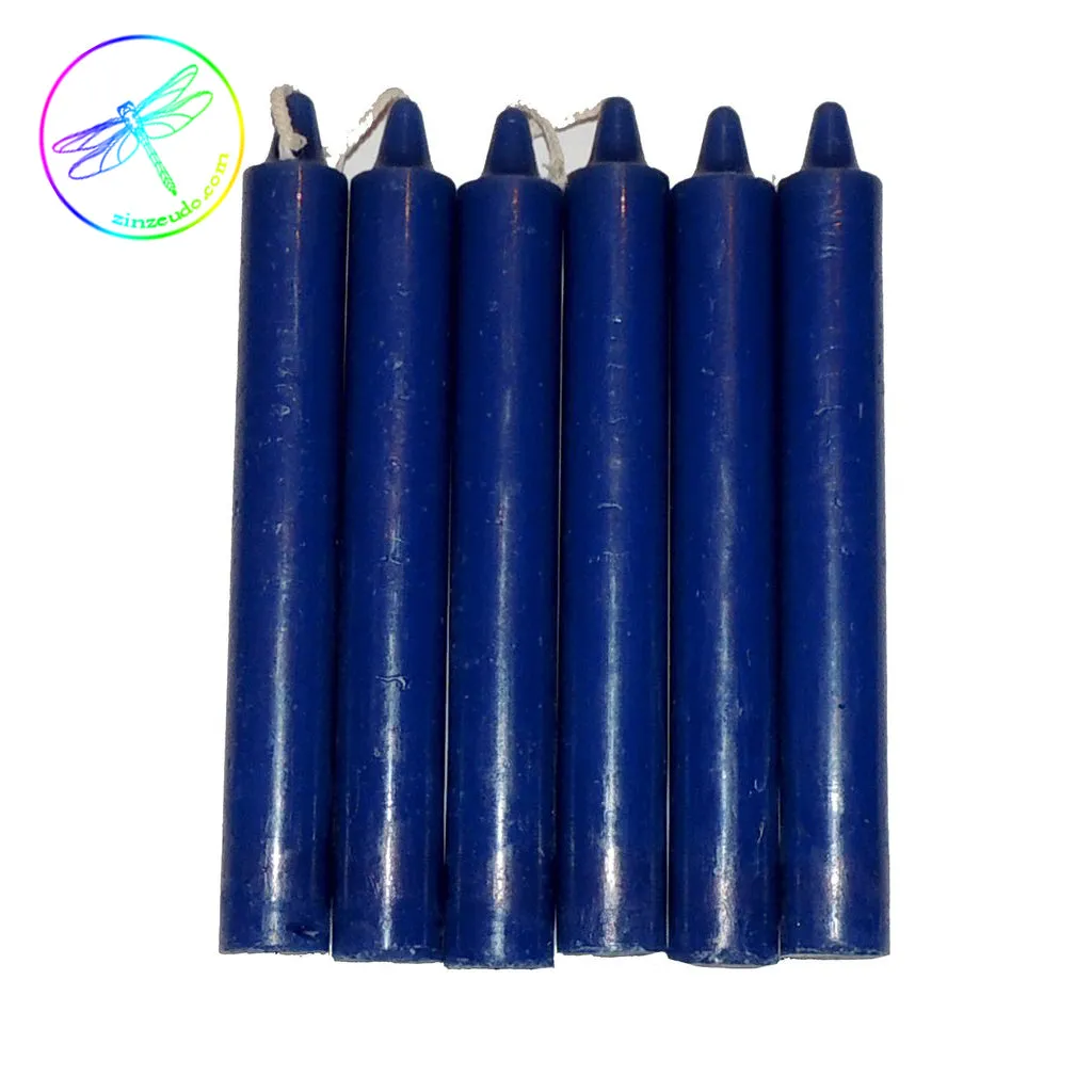 Blue Taper Candle