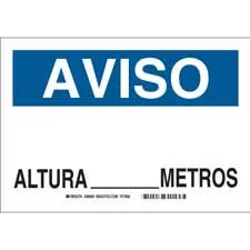 Brady AVISO Altura_______Metros Sign/ Buy online