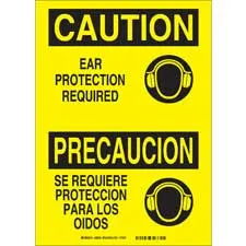 Brady Bilingual CAUTION Ear Protection Required Sign/ Buy online