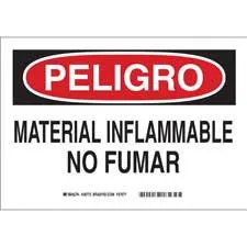 Brady PELIGRO Material Inflamable No Fumar Sign/ Buy online