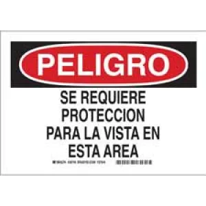 Brady PELIGRO Se Requiere Proteccion Para La Vista En Esta Area Sign/ Buy online