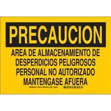 Brady PRECAUCION Area De Almacenamiento De Desperdicios Peligrosospersonal No Autorizado Sign/ Buy online