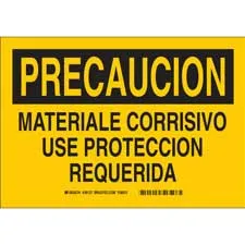 Brady PRECAUCION Material Corrosivo Use Proteccion Requerida Sign/ Buy online