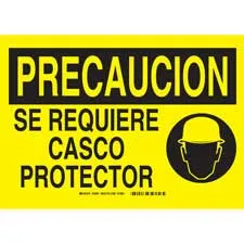 Brady PRECAUCION Se Requiere Casco Protector Sign/ Buy online