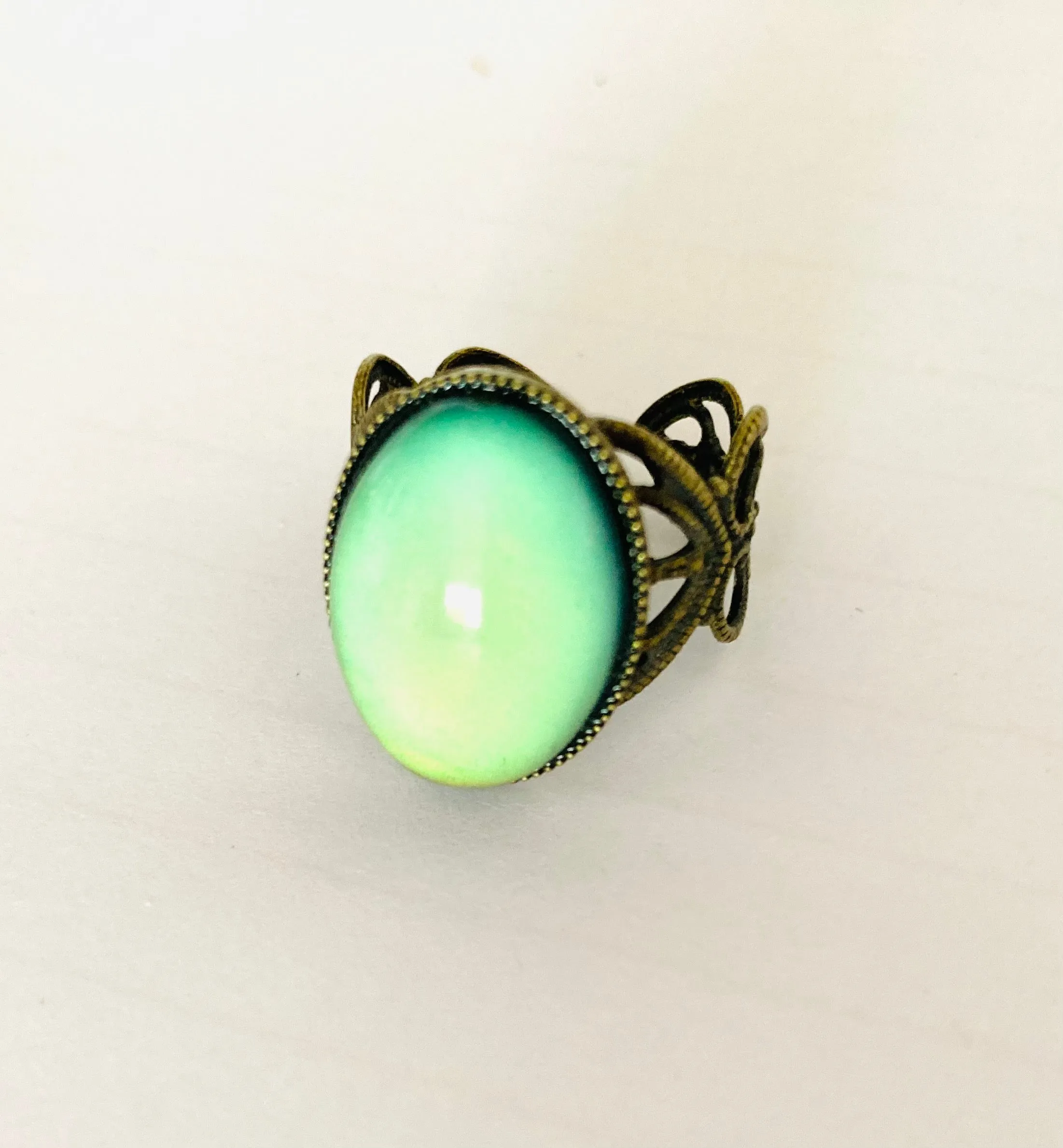 Bronzed Brass Heart Mood Ring