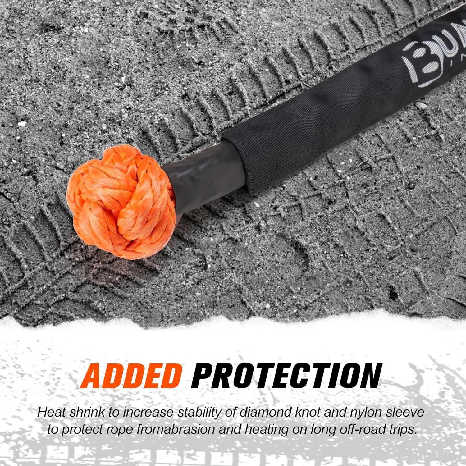 BUNKER INDUST 2Pcs Synthetic Soft Shackle Rope, 1/2 Inch x 24 Inch, 41,000 LBS Breaking Strength - Winch Towing & Recovery Shackles for Offroad 4x4 Vehicles, Truck, SUV, UTV, ATV