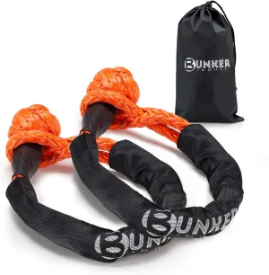 BUNKER INDUST 2Pcs Synthetic Soft Shackle Rope, 1/2 Inch x 24 Inch, 41,000 LBS Breaking Strength - Winch Towing & Recovery Shackles for Offroad 4x4 Vehicles, Truck, SUV, UTV, ATV