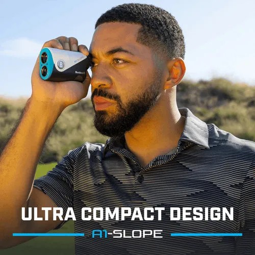 Bushnell A1-Slope Ultra-Compact Golf Laser Rangefinder with Slope Technology, 6x Magnification, Magnetic Mount, Precision Up to 1,300 Yards, Weather-Resistant Design | Wearable4U Bundle