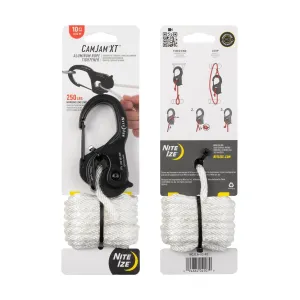 CamJam XT(TM) Aluminum Rope Tightener plus 10ft Rope, black - large