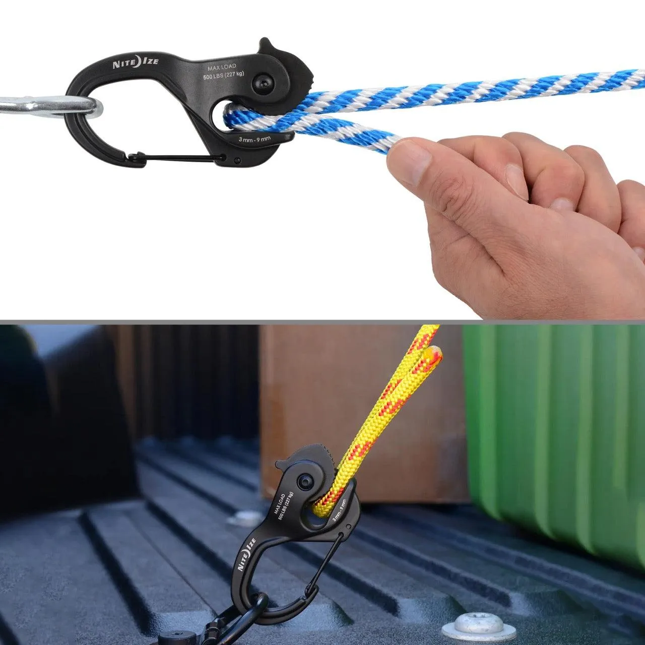 CamJam XT(TM) Aluminum Rope Tightener plus 3m Paracord, black - large