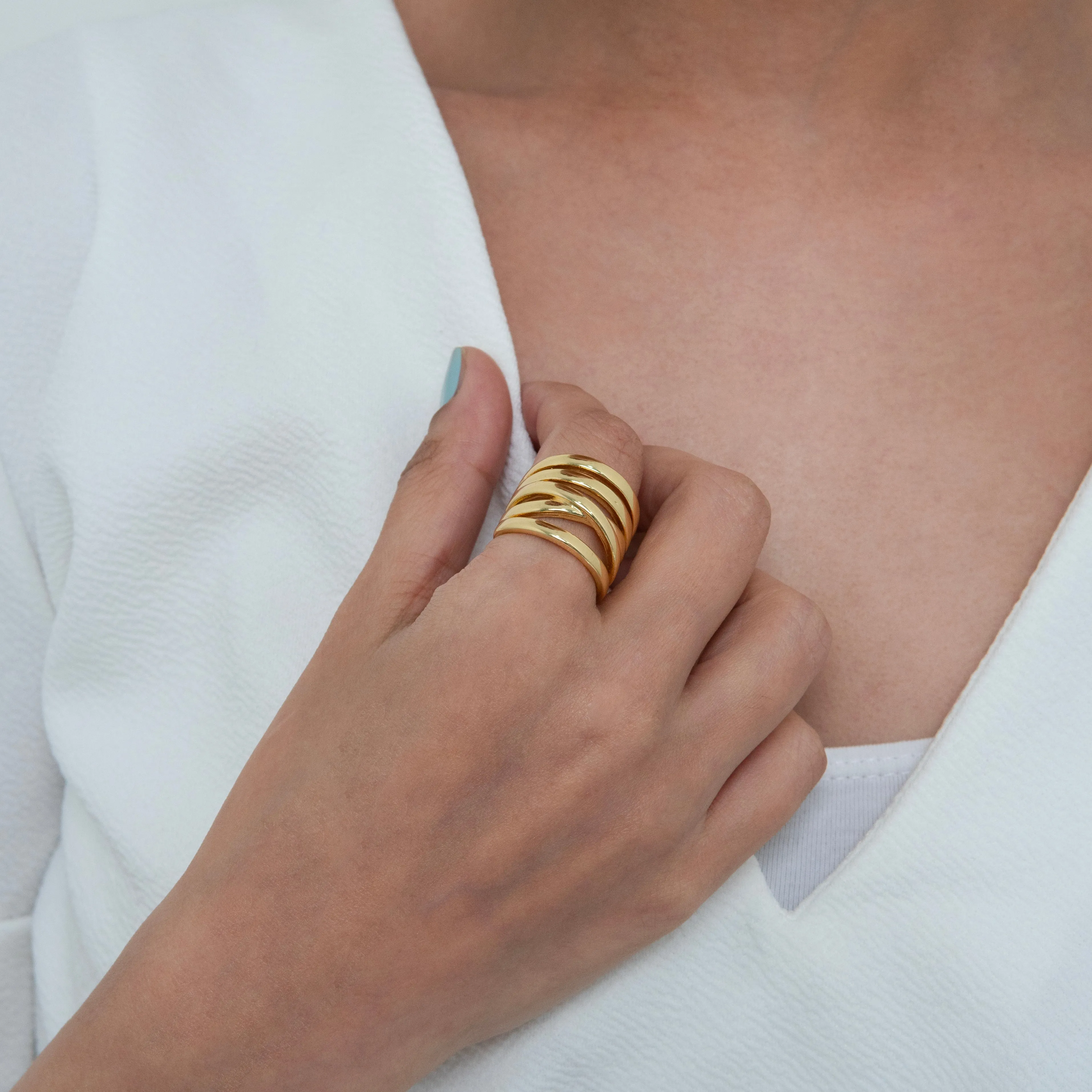 Candere Adjustable Ring Gold Plated