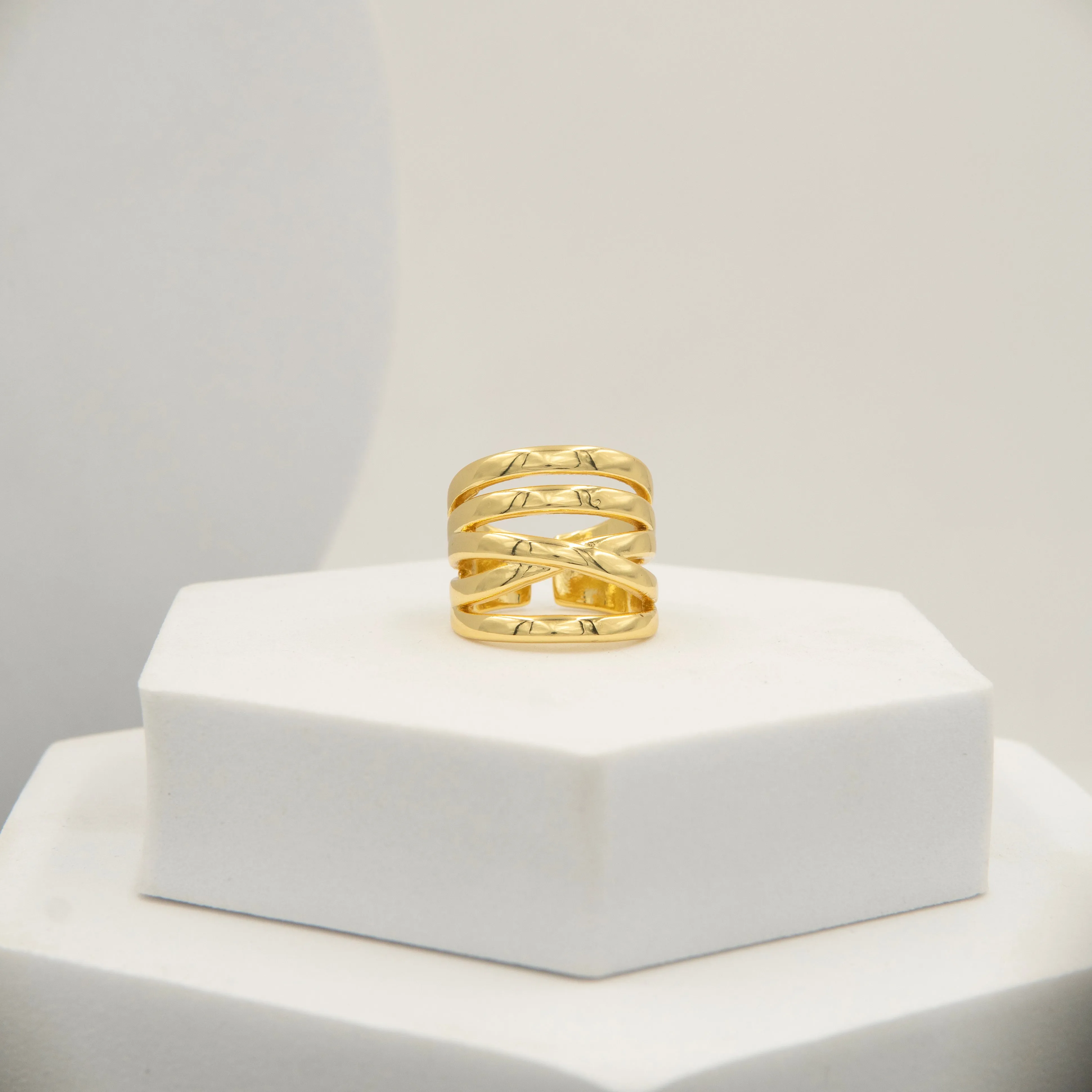 Candere Adjustable Ring Gold Plated