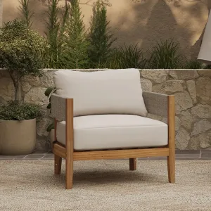 Ceylon outdoor acacia wood with rope sides club armchair