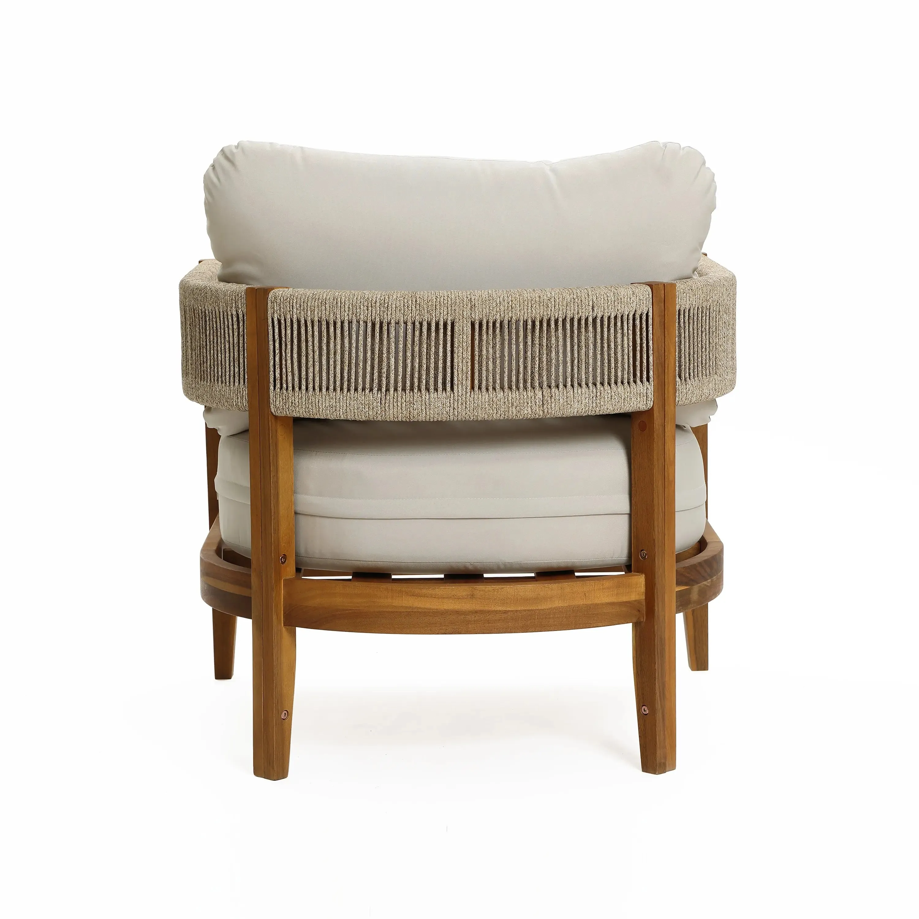 Ceylon outdoor acacia wood with rope sides club armchair