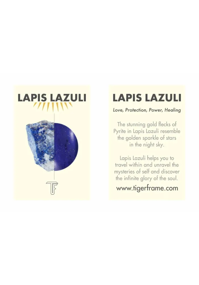 Chain & Cord Crystal Bracelet - Lapis Lazuli - Blue & White - Gold