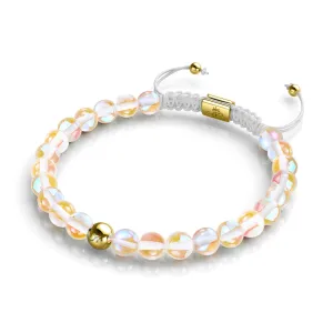 Champagne Supernova | Gold | Galaxy Glass Macrame Bead Bracelet